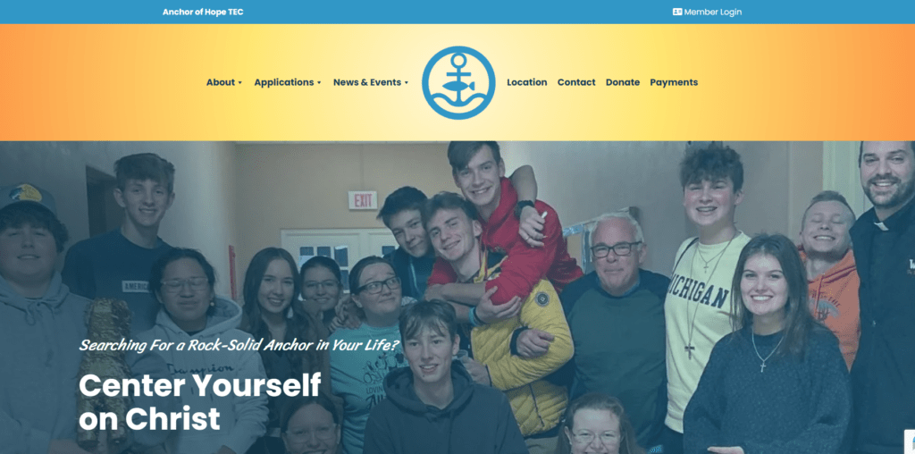 Anchor of Hope Home webpage after redesign
